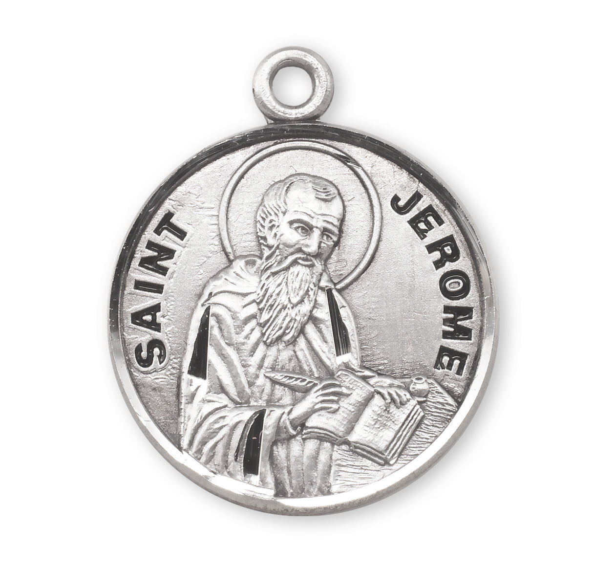 St. Jerome Sterling Silver Medal Necklace