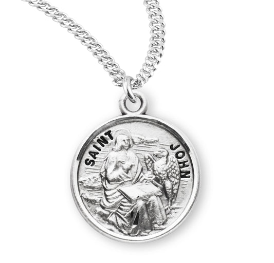 St. John the Evangelist Sterling Silver Medal Necklace