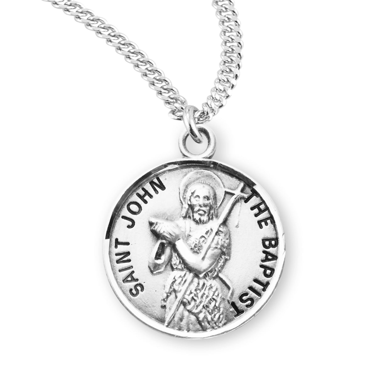 St. John the Baptist Sterling Silver Medal Necklace