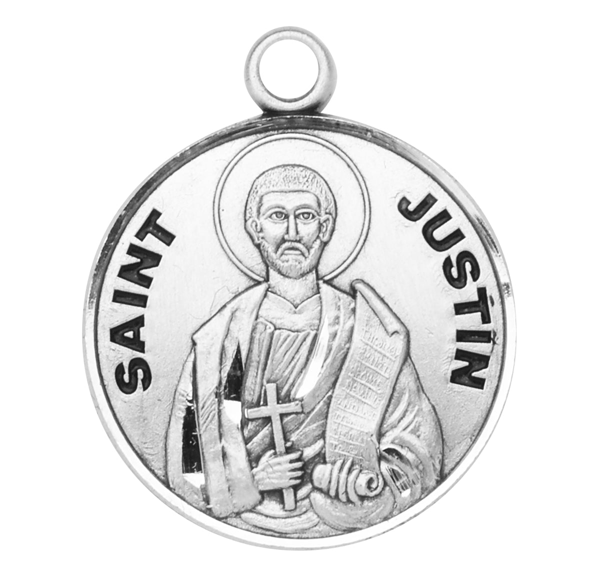 St. Justin Sterling Silver Medal Necklace