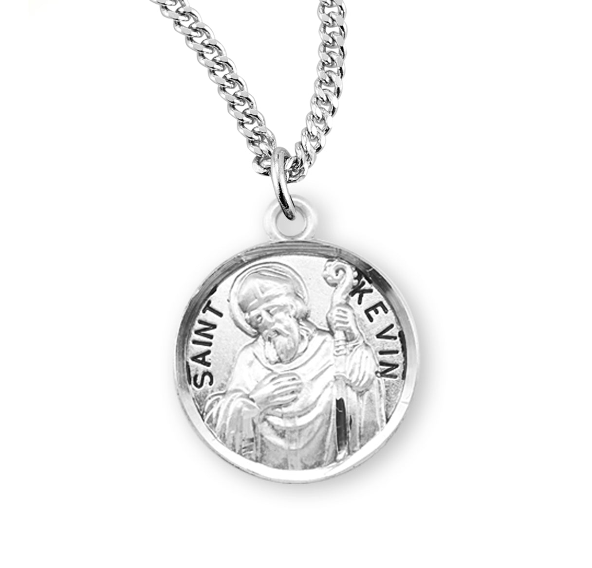 St. Kevin Sterling Silver Medal Necklace