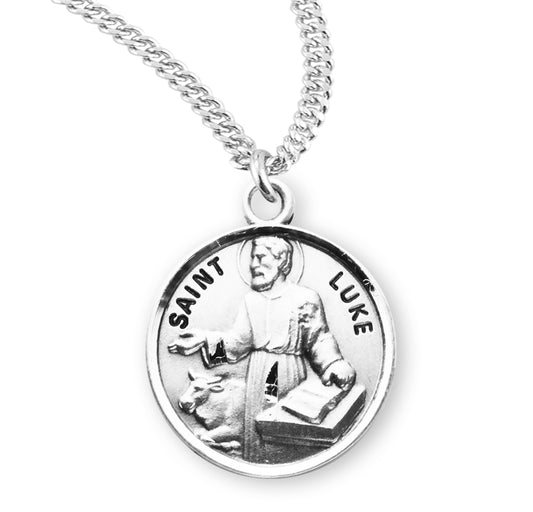 St. Luke Sterling Silver Medal Necklace