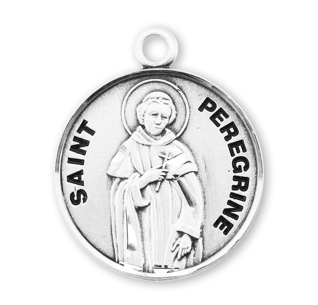 St. Peregrine Sterling Silver Medal Necklace