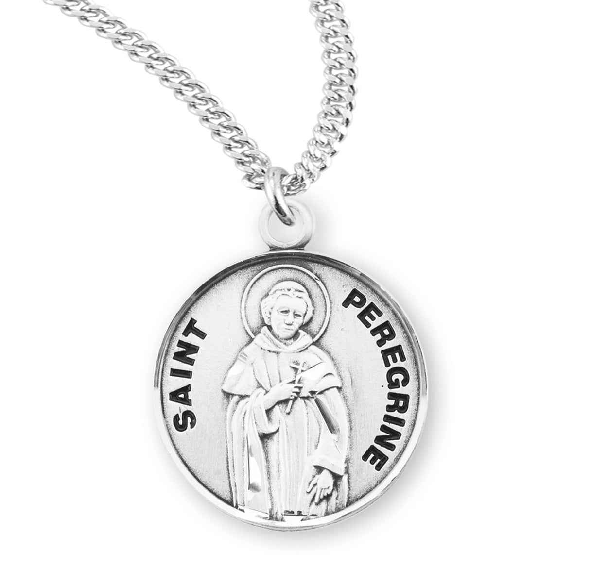 St. Peregrine Sterling Silver Medal Necklace