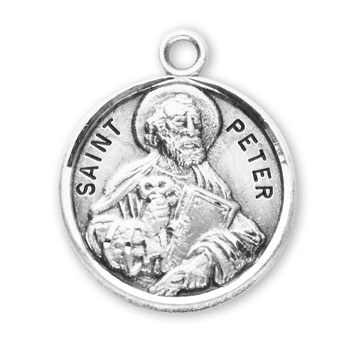 St. Peter Sterling Silver Medal Necklace