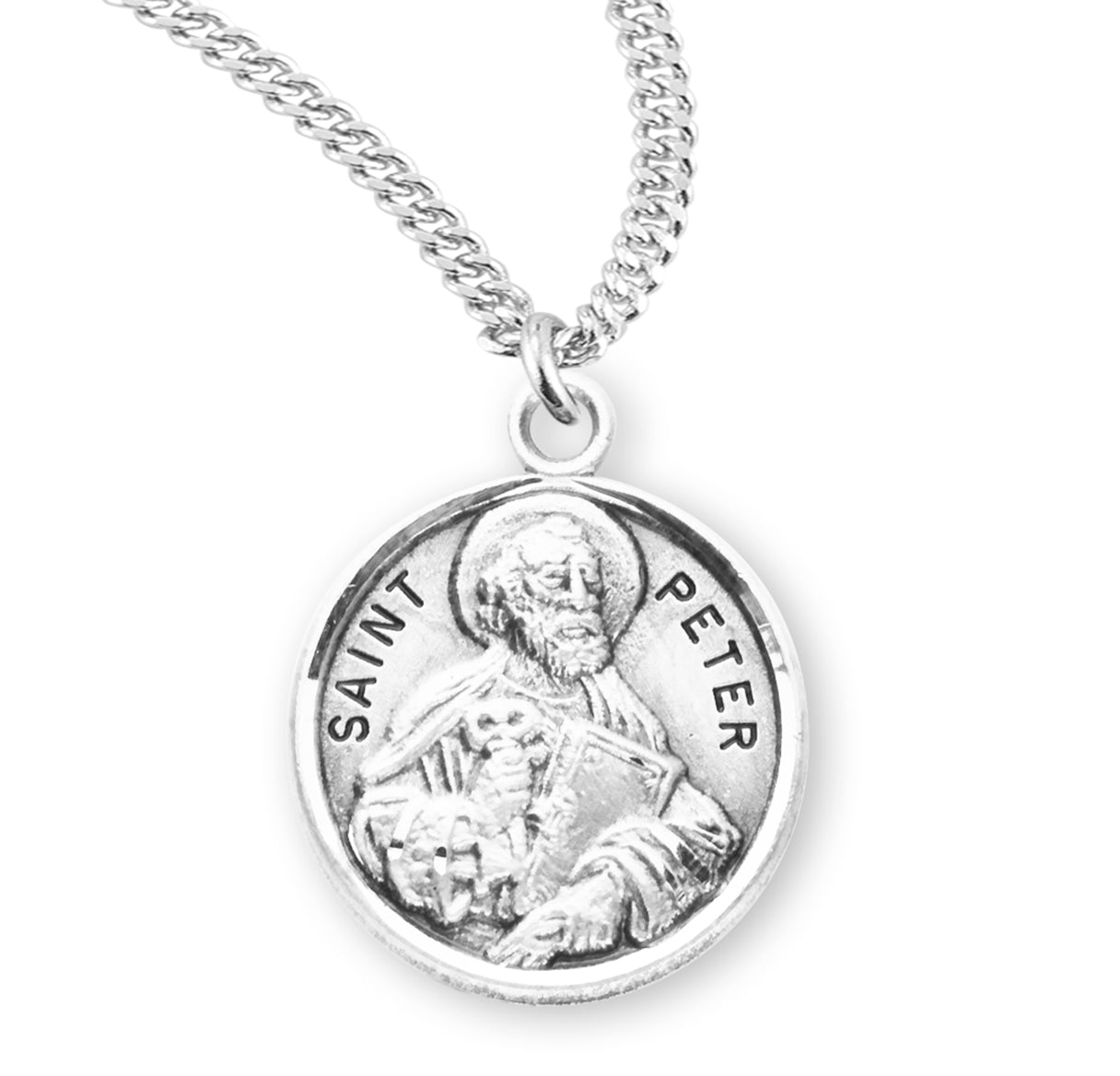 St. Peter Sterling Silver Medal Necklace