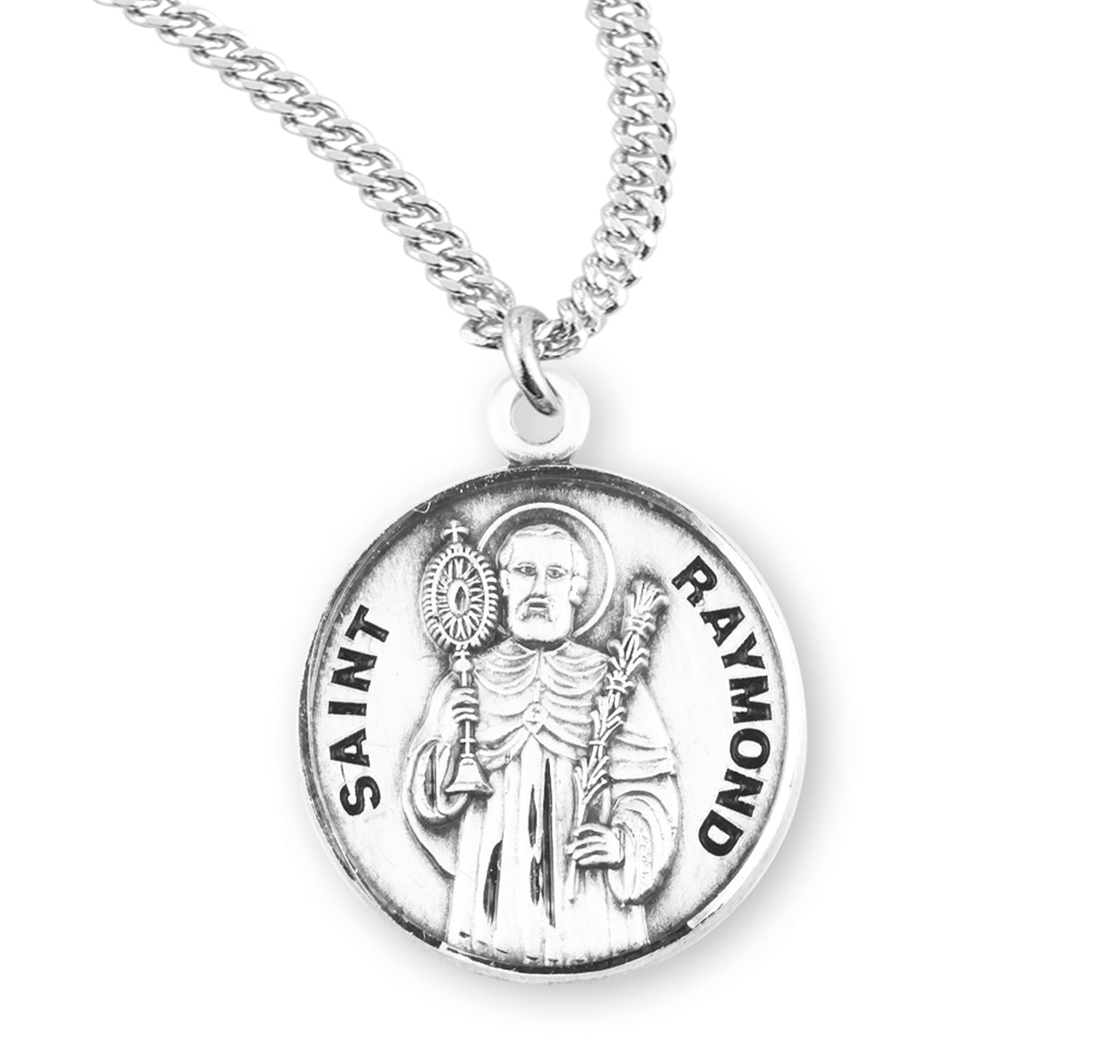 St. Raymond Sterling Silver Medal Necklace