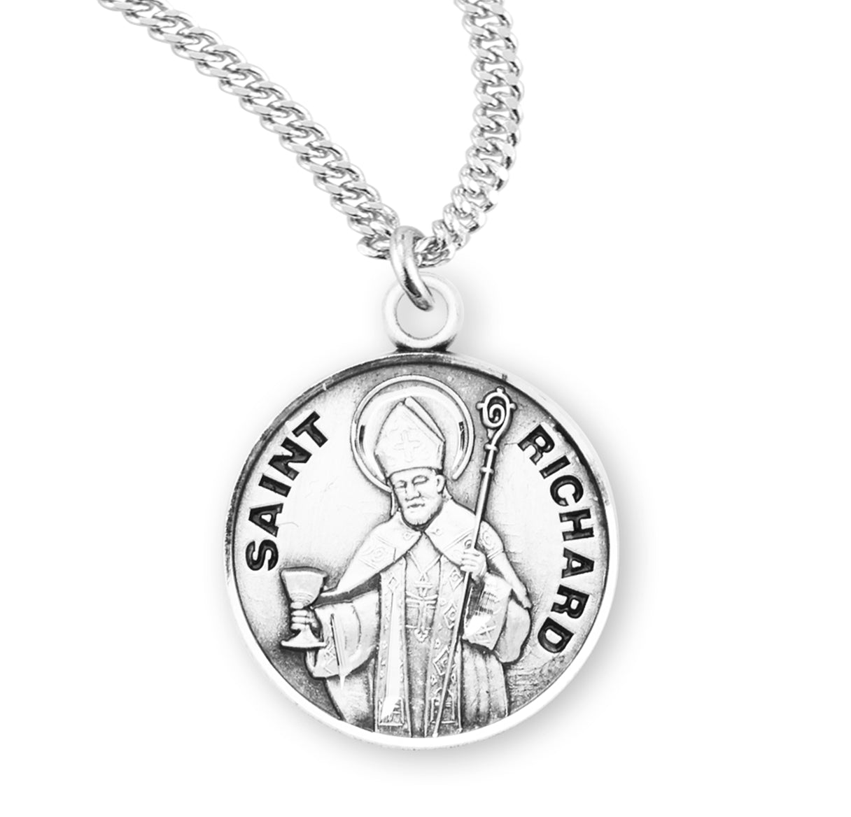 St. Richard Sterling Silver Medal Necklace