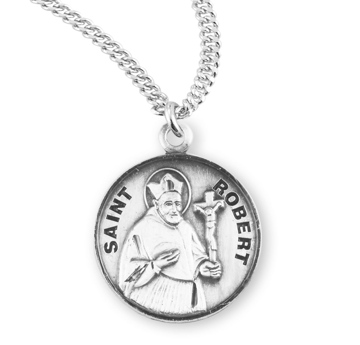 St. Robert Sterling Silver Medal Necklace