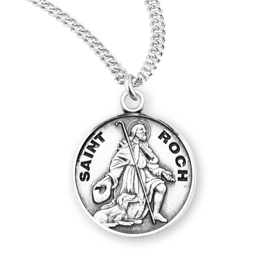 St. Roch Sterling Silver Medal Necklace