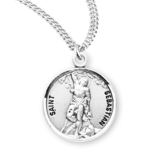 St. Sebastian Sterling Silver Medal Necklace