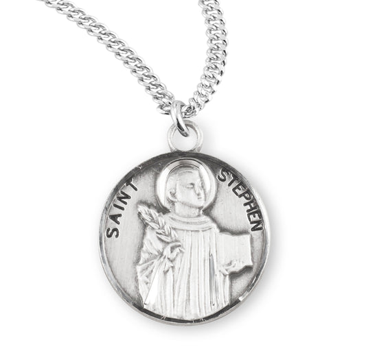 St. Stephen Sterling Silver Medal Necklace