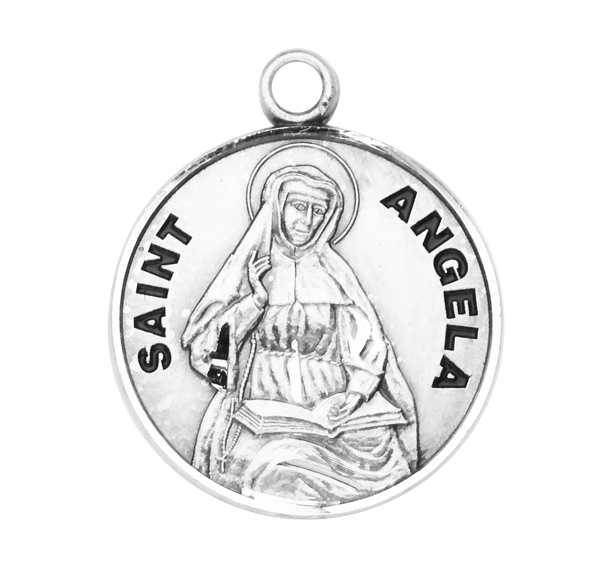 St. Angela Sterling Silver Medal Necklace