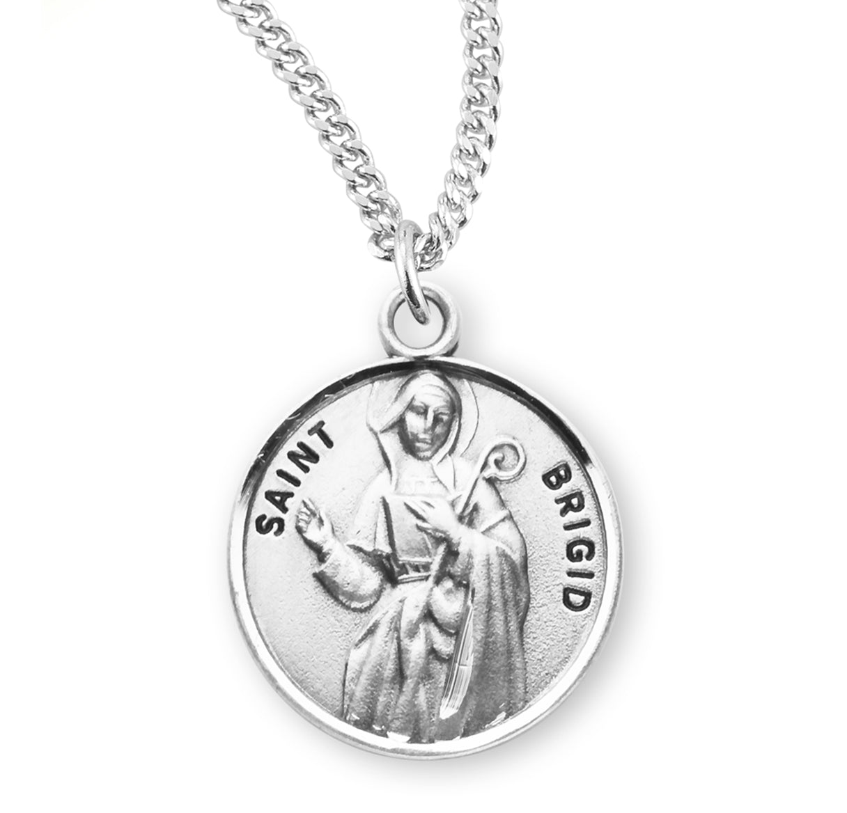 St. Brigid Sterling Silver Medal Necklace