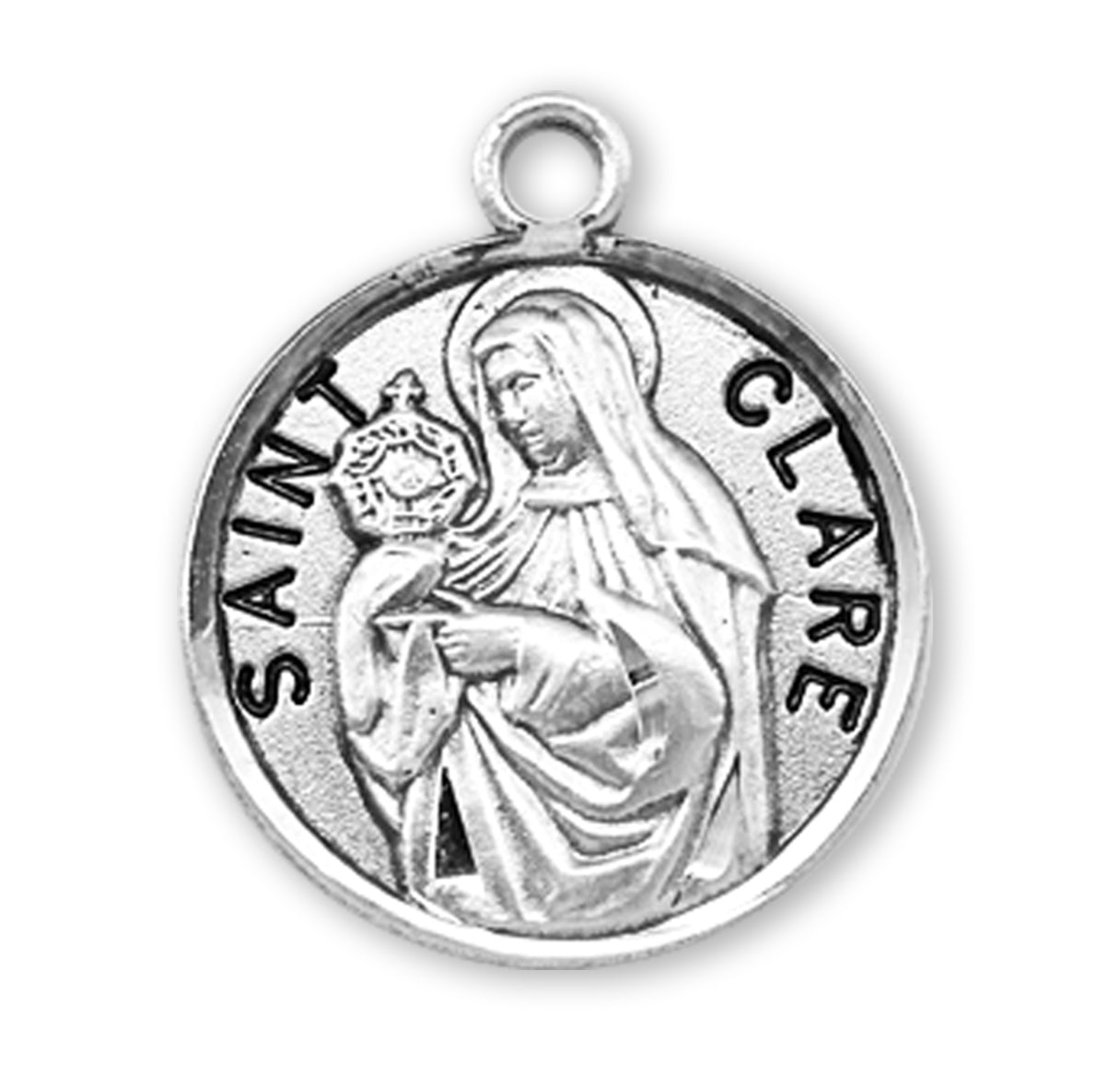 St. Clare Sterling Silver Medal Necklace