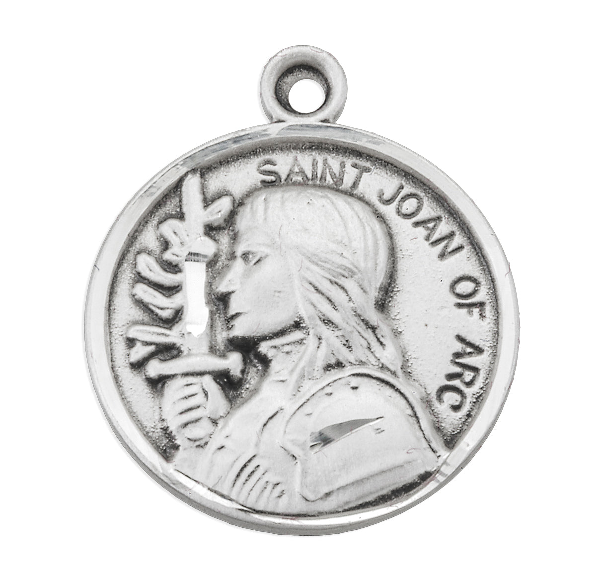 St. Joan Sterling Silver Medal Necklace