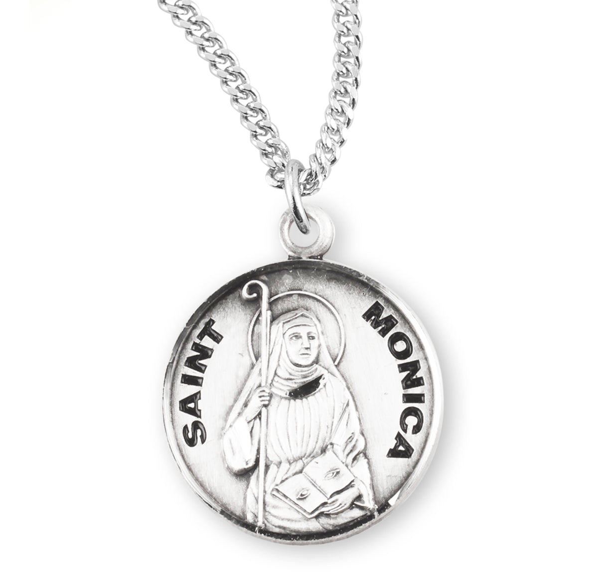 St. Monica Sterling Silver Medal Necklace