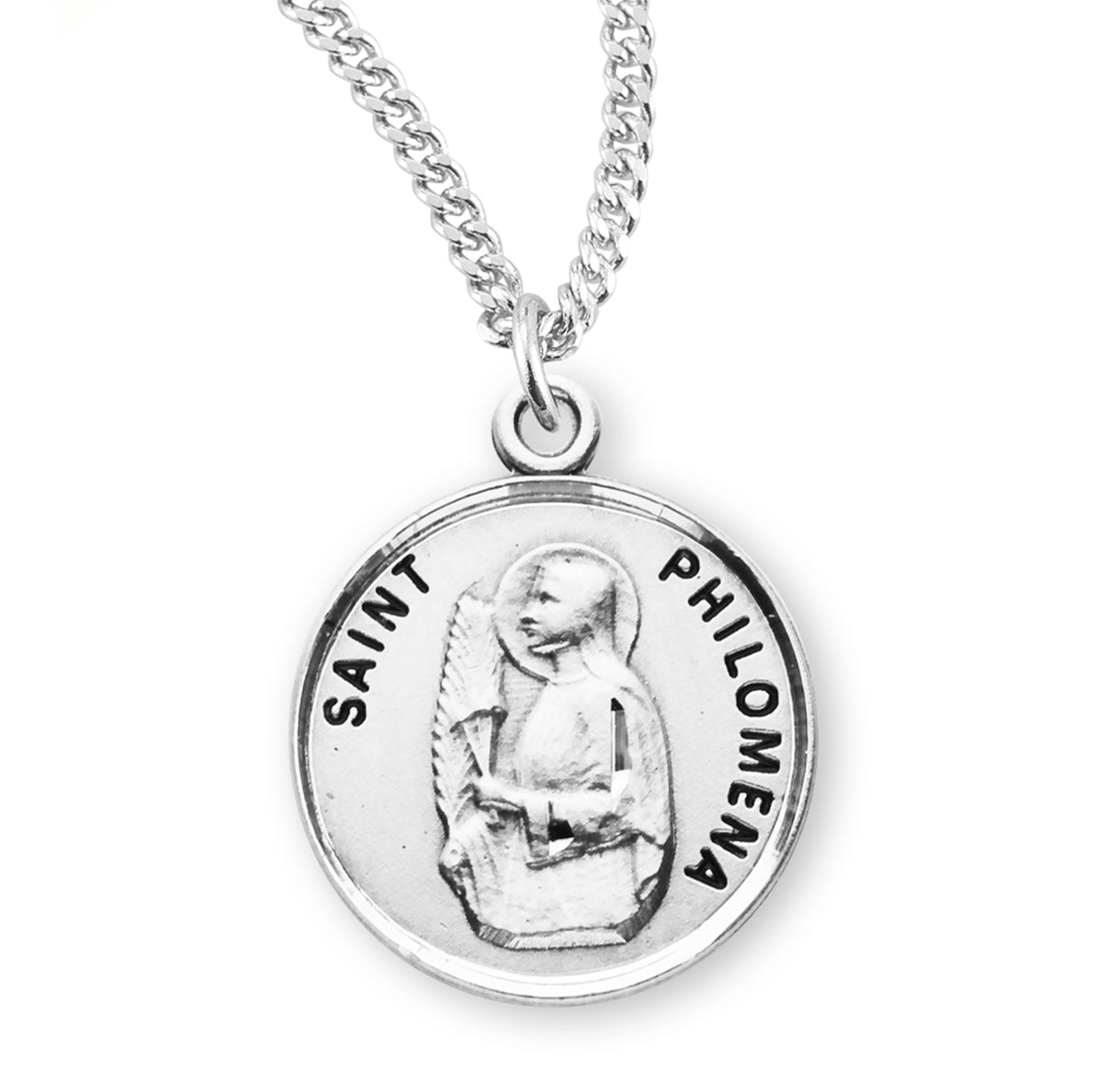 St. Philomena Sterling Silver Medal Necklace