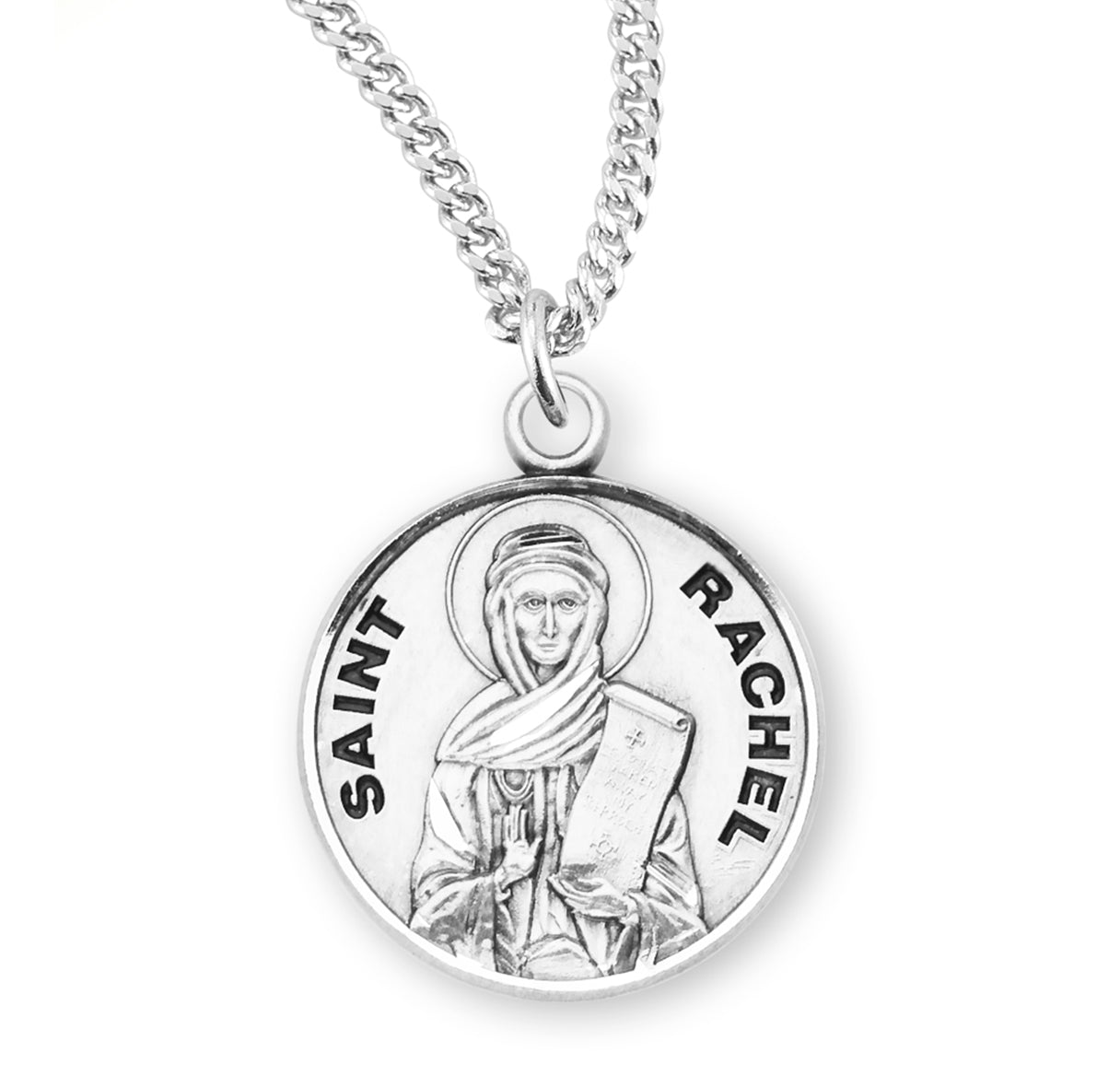 St. Rachel Sterling Silver Medal Necklace