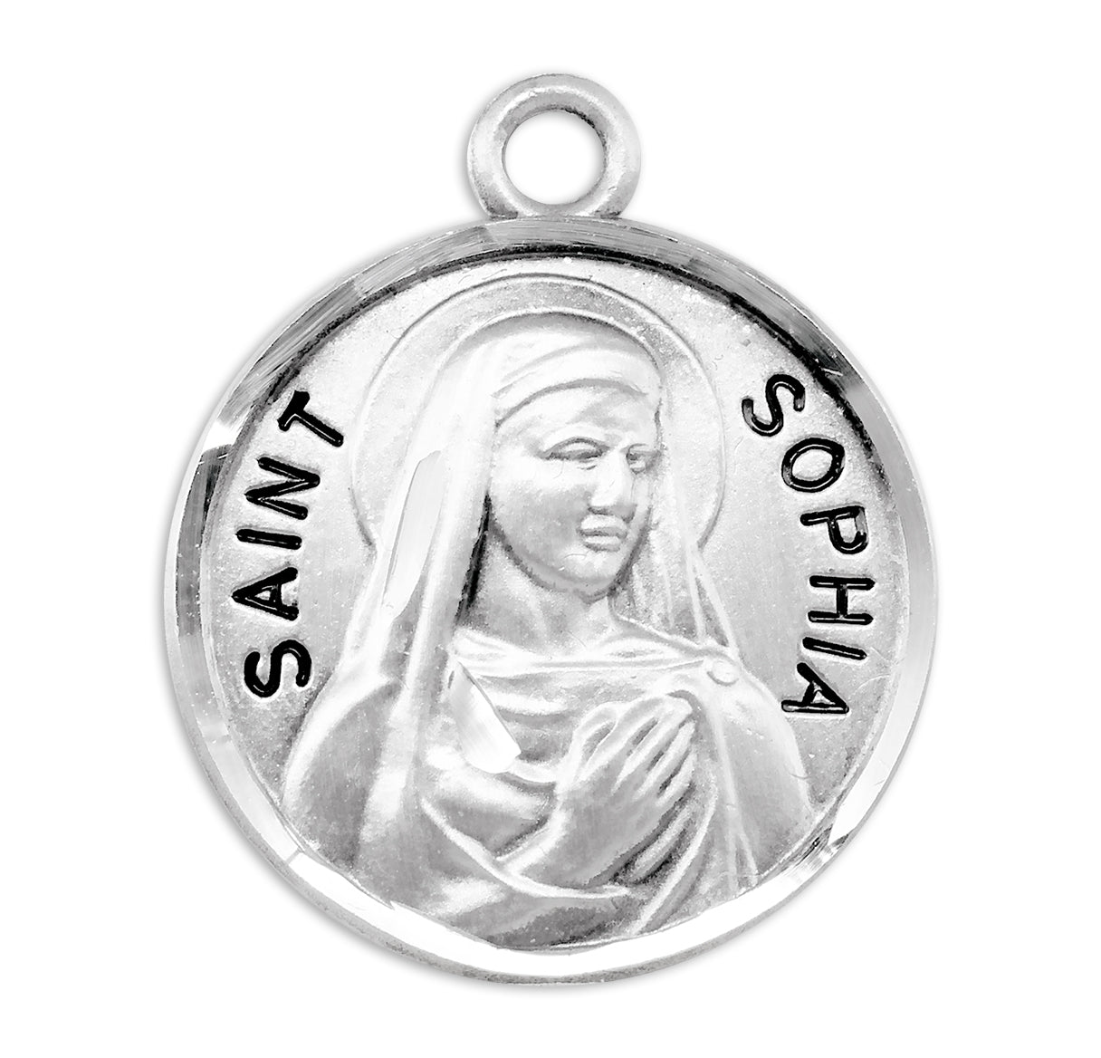 St. Sophia Sterling Silver Medal Necklace