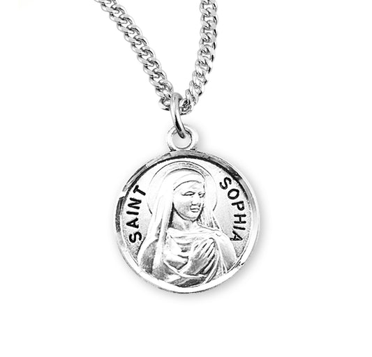 St. Sophia Sterling Silver Medal Necklace