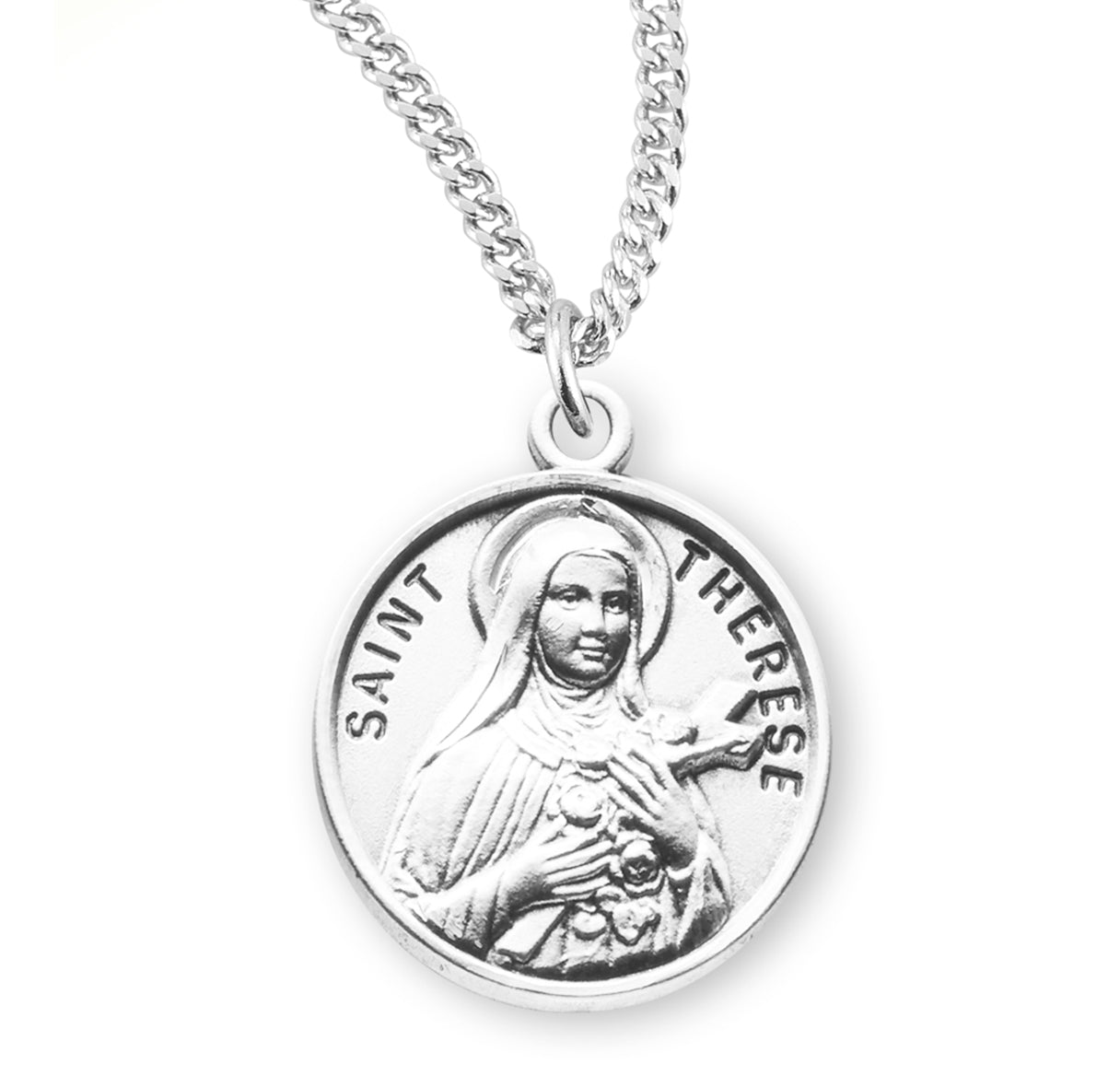 St. Therese Sterling Silver Medal Necklace