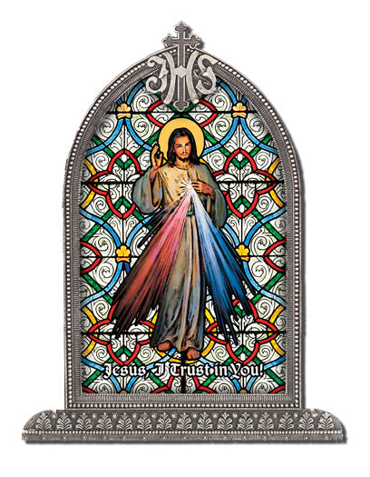 Divine Mercy Arch Liturgical Glass Small, Textured Italian Plexiglass