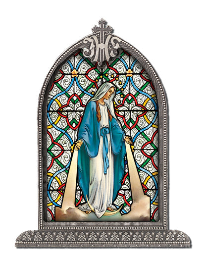 Our Lady of Grace Arch Liturgical Glass Small, Textured Italian Plexiglass