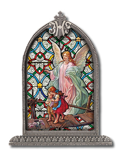 Guardian Angel Arch Liturgical Glass Small, Textured Italian Plexiglass