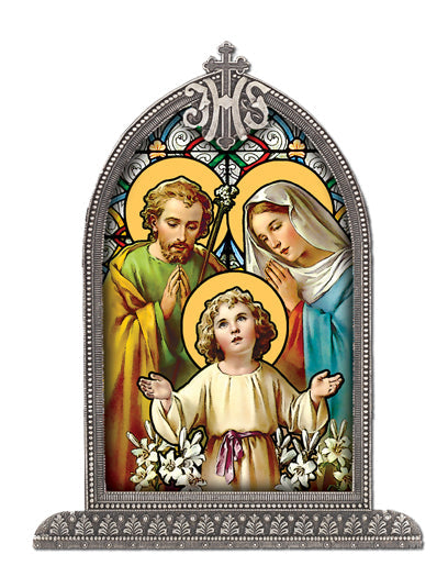 Holy Family Arch Liturgical Glass Small Textured Italian Plexiglass