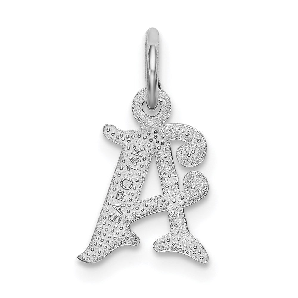 Extel Medium 14k White Gold Diamond-cut Initial A Charm, Made in USA