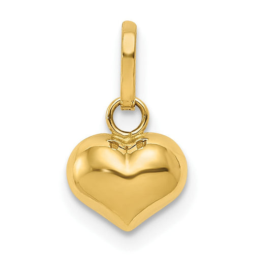 Extel Small 14k Gold Polished 3-D Heart Charm