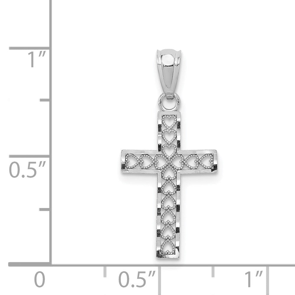 Extel Large 14k White Gold Cross Pendant Charm, Made in USA