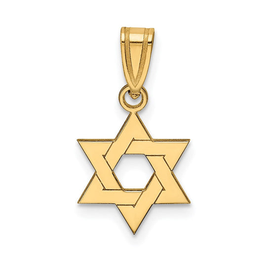 Extel Medium 14k Gold Star of David Pendant, Made in USA