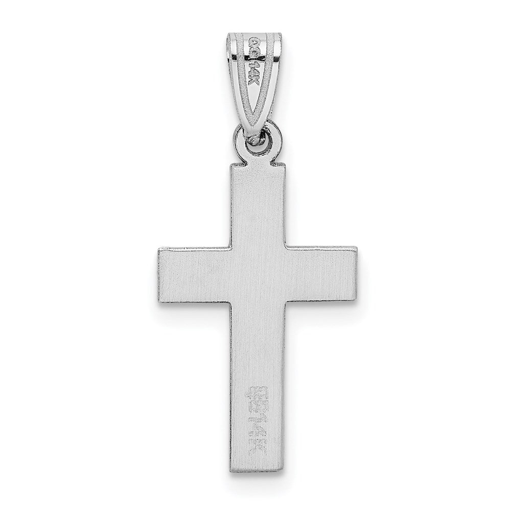 Extel Large 14k White Gold Latin Cross Pendant, Made in USA