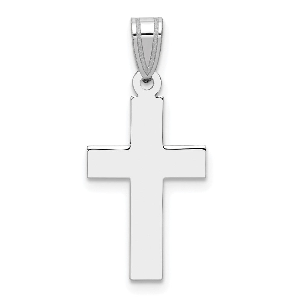 Extel Large 14k White Gold Latin Cross Pendant, Made in USA