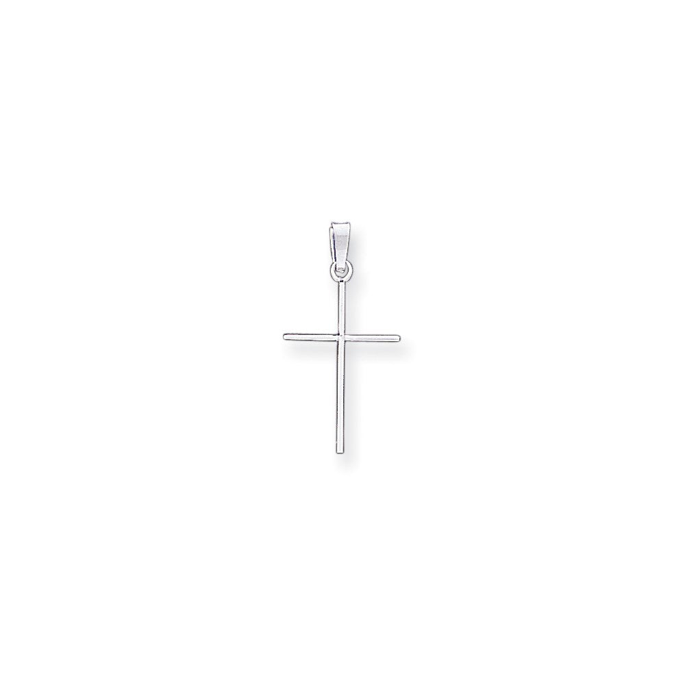 Extel Large 14k White Gold Cross Charm Pendant