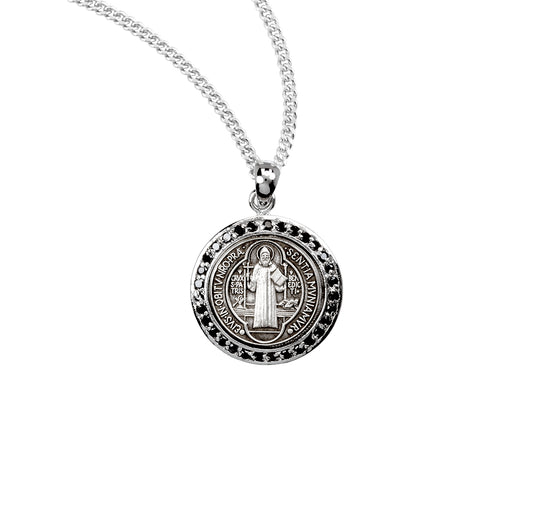 St. Benedict Sterling Silver Medal Necklace