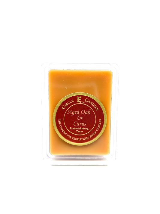 Circle E Candles Wax Melt Tart, Aged Oak & Citrus Scent, Pack of 6 Tarts, Extra Small Size 3oz