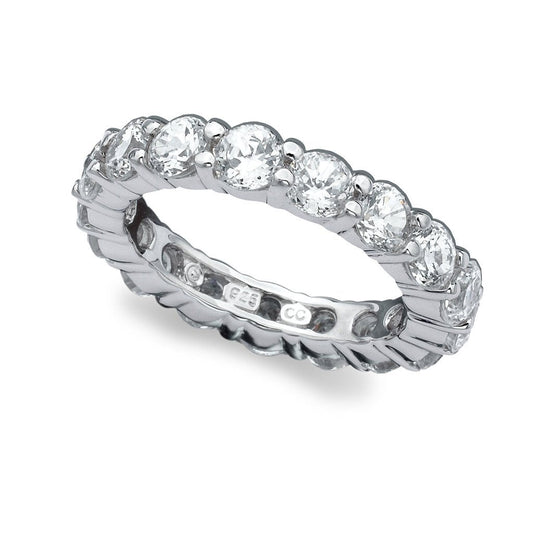 Crislu Brilliant Round Cut Eternity Band - 3.75 mm - Finished in Pure Platinum