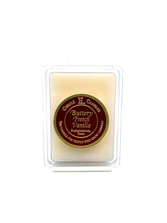 Circle E Candles Wax Melt Tart, Buttery French Vanilla Scent, Pack of 6 Tarts, Extra Small Size 3oz