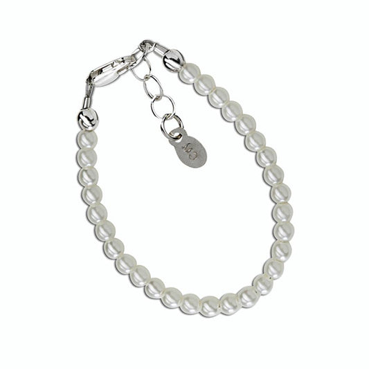 Girls Sterling Silver Dainty Pearl Baby & Child's Bracelet: Small 0-12m