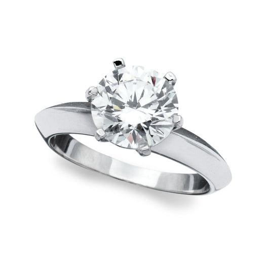 Crislu Classic Brilliant Solitaire Ring Finished in Pure Platinum