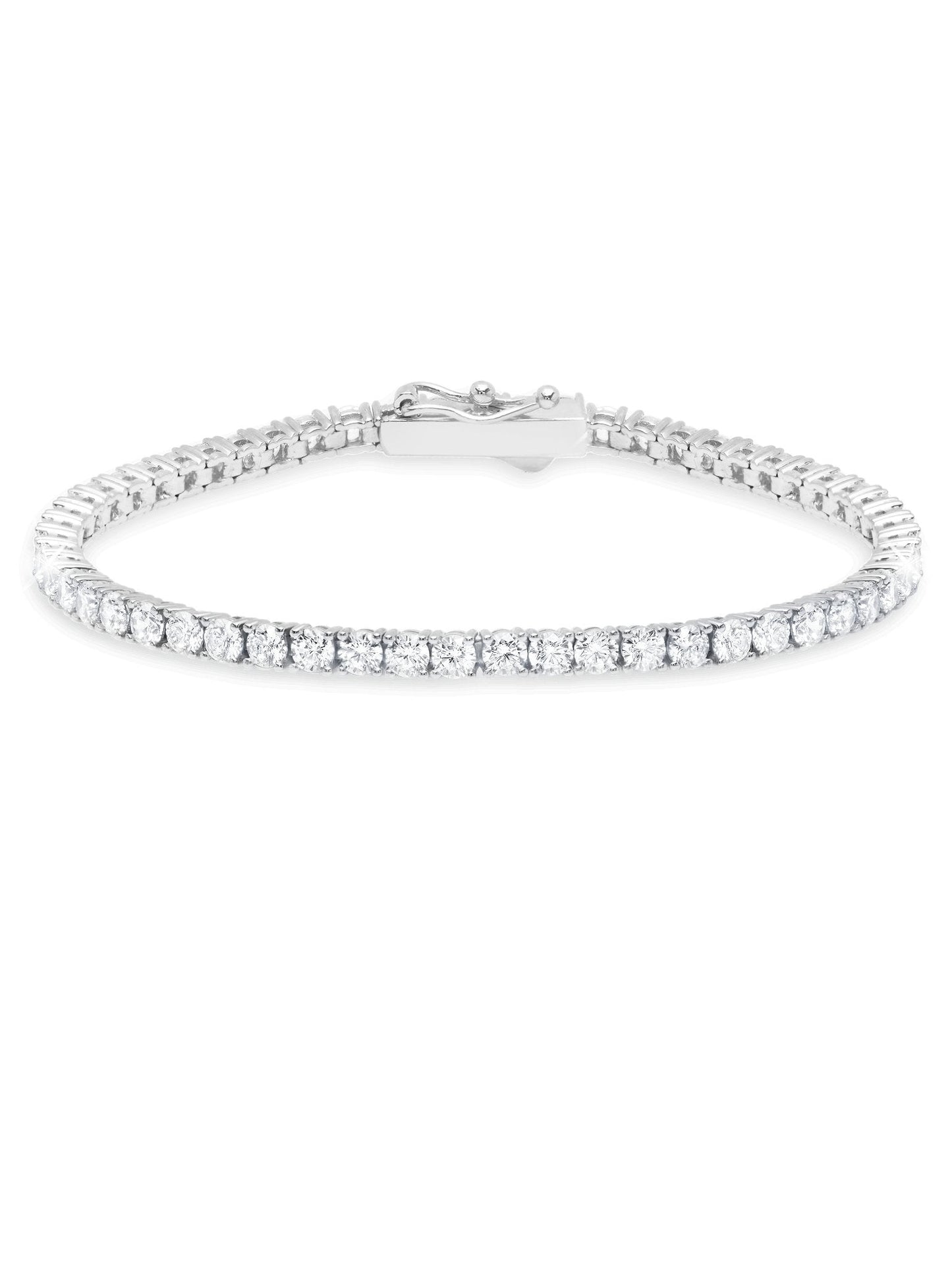 Crislu Classic Medium Brilliant Tennis Bracelet Finished in Pure Platinum