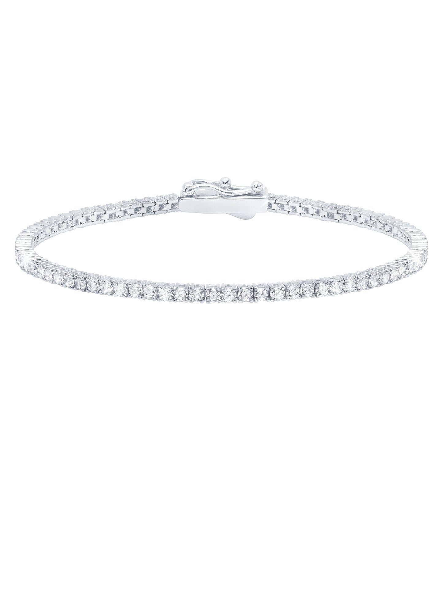 Crislu Classic Small Brilliant Tennis Bracelet Finished in Pure Platinum