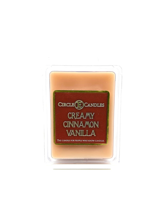 Circle E Candles Wax Melt Tart, Creamy Cinnamon Vanilla Scent, Pack of 6 Tarts, Extra Small Size 3oz