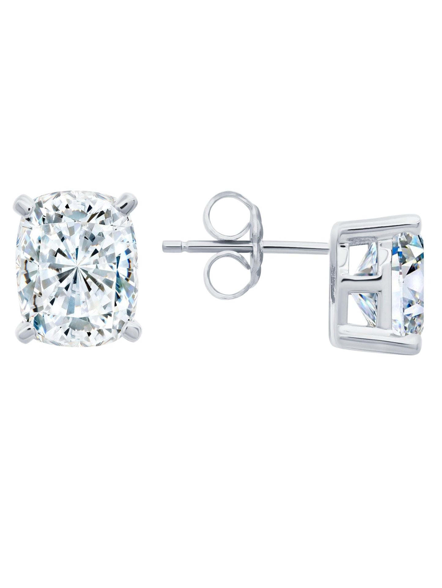 Crislu Radiant Cushion Cut Earrings Finished in Pure Platinum