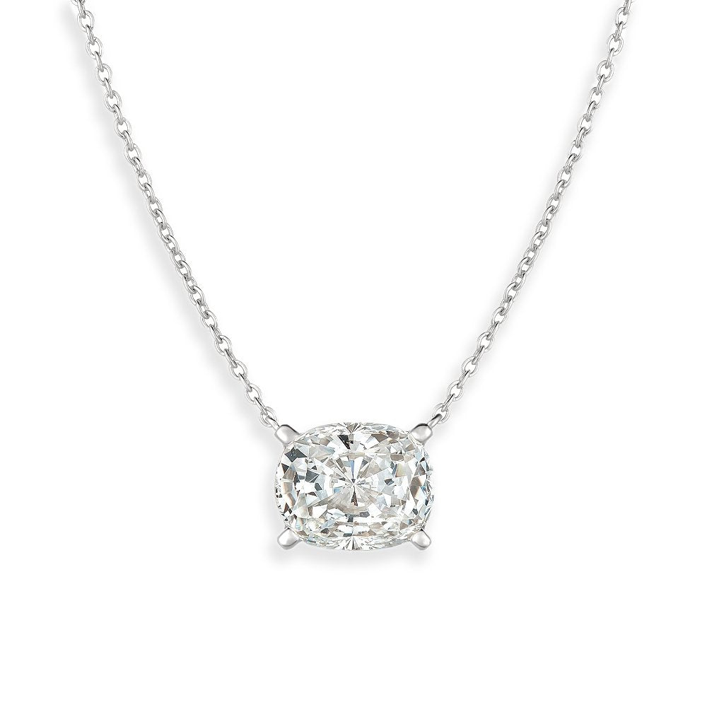 Crislu Radiant Cushion Cut Necklace Finished in Pure Platinum