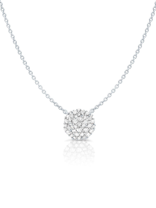 Crislu Round Glisten Necklace Finished in Pure Platinum