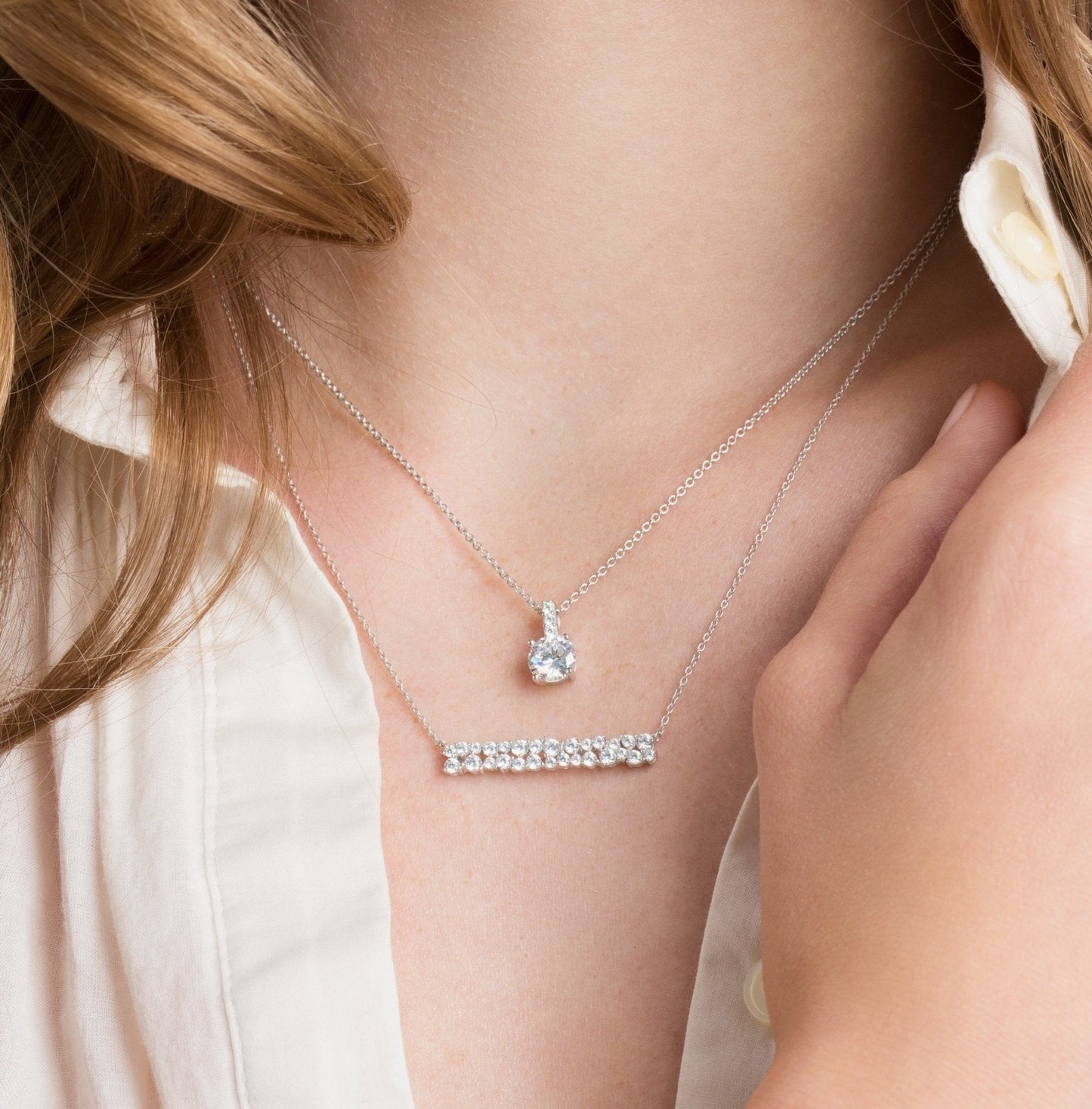 Crislu Royal Brilliant Cut Pendant Necklace in Pure Platinum